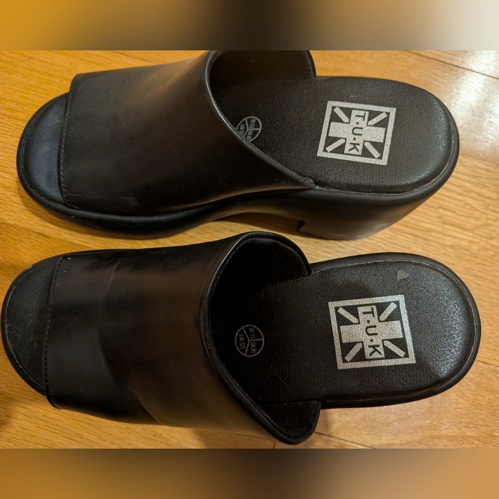 Black Platform Mules - image 2